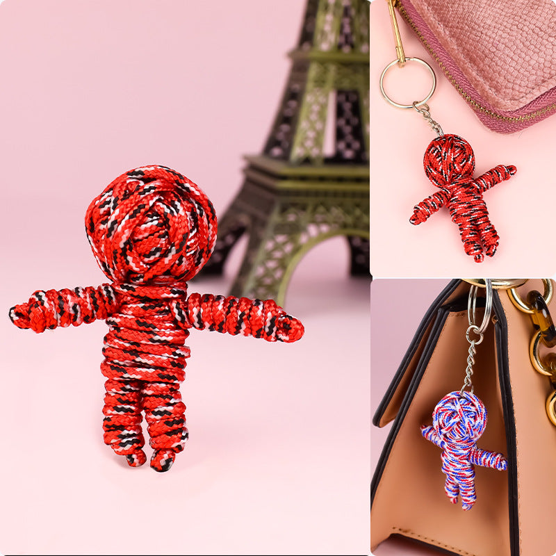 Wholesale 10PCS Creative Handmade Braided Rope Cute Little Mummy Keychain